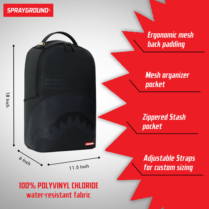 Limited Edition Shark Central: 2.0: Black On Black DLXSV Backpack For Unisex - 910B5443NSZ