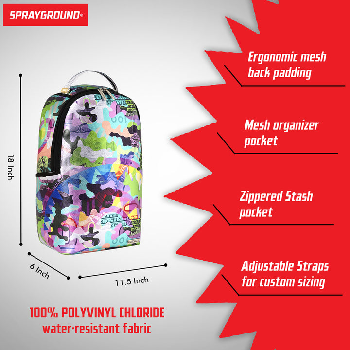 Limited Edition Neon Money Camo Backpack For Unisex - 910B5712NSZ