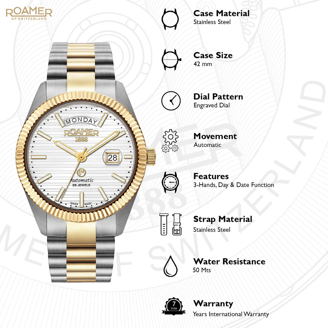 Primeline Daydate II Automatic 26 Jewels Men's Watch -  981666 47 25 50