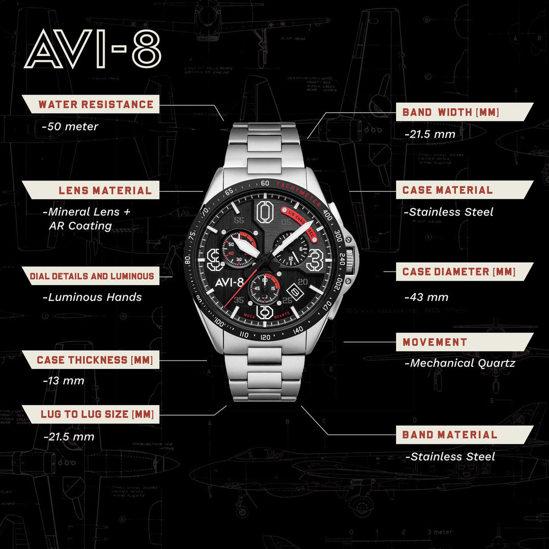 P-51 Mustang Chronograph Men's Watch - AV-4077-22