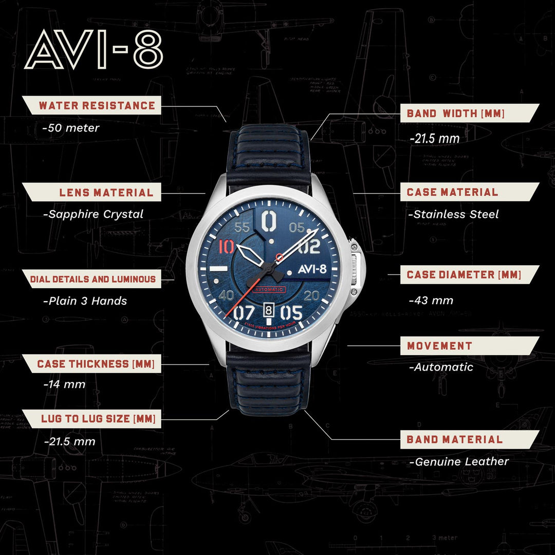 P-51 Mustang Automatic Men's Watch - AV-4086-02