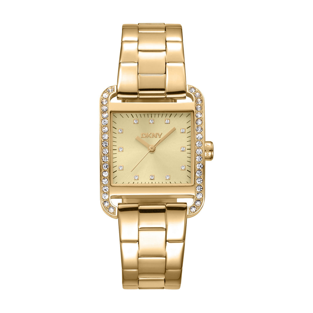 City Glitz Quartz Gold Square Dial Women's Watch - DK1L003M0025