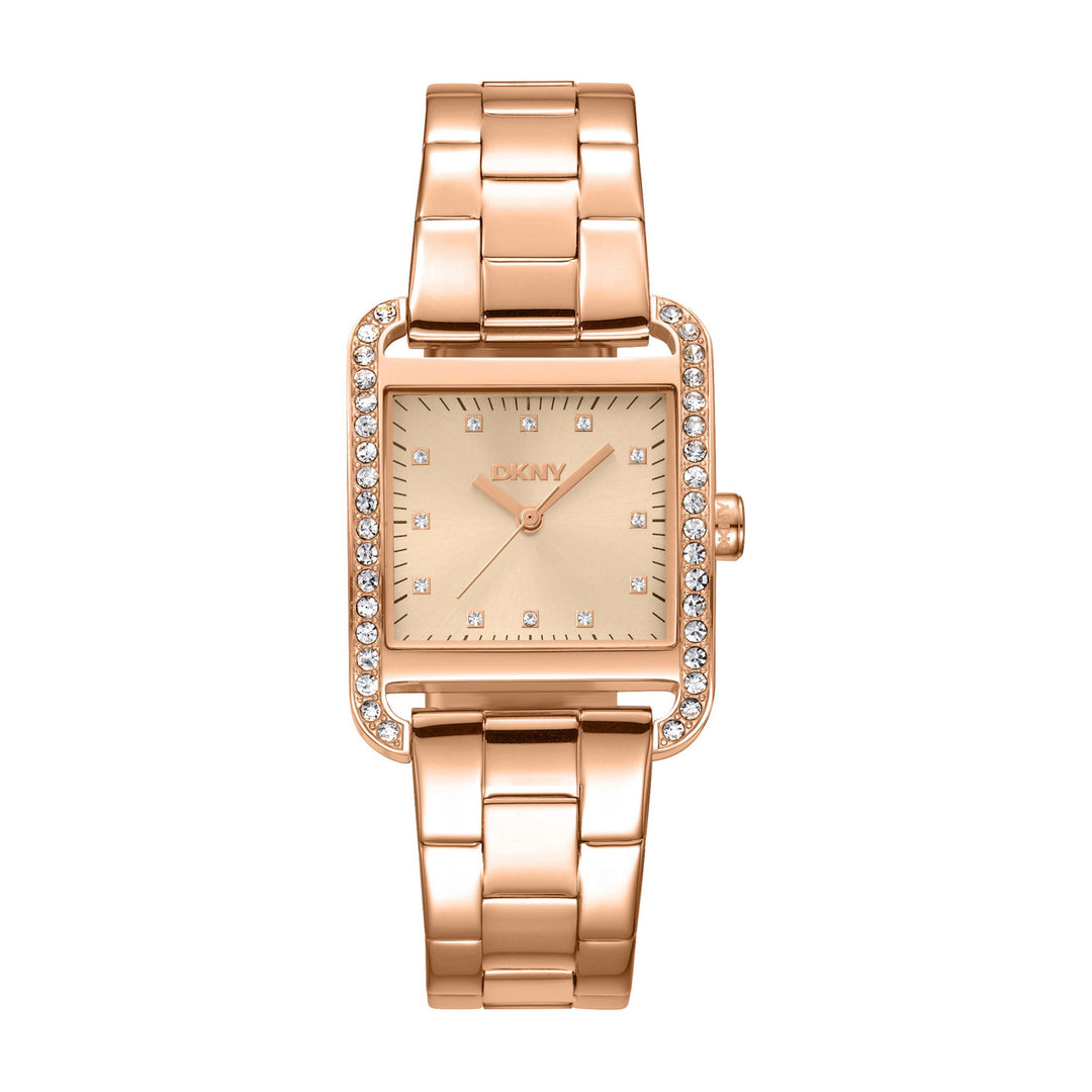 City Glitz Quartz Rose Gold Square Dial Women's Watch - DK1L003M0035