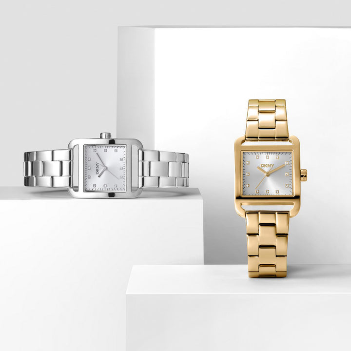 City Midi Quartz Silver Square Dial Women's Watch - DK1L004M0045