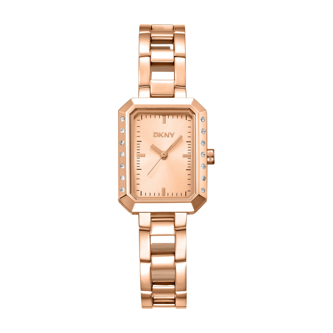 Uptown Glitz Quartz Rose Gold Rectangular Dial Women's Watch - DK1L010M0035
