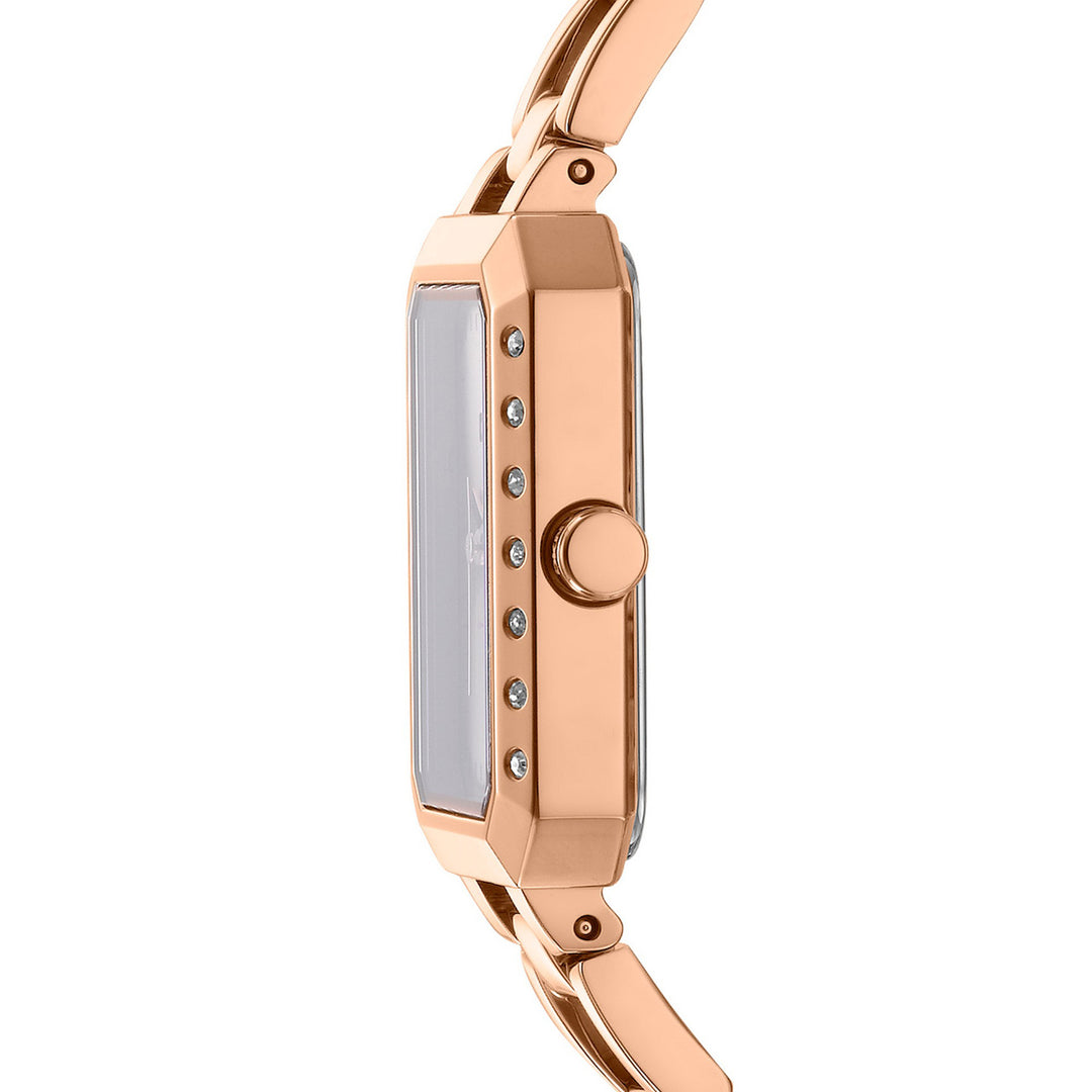 Uptown Glitz Quartz Rose Gold Rectangular Dial Women's Watch - DK1L010M0035