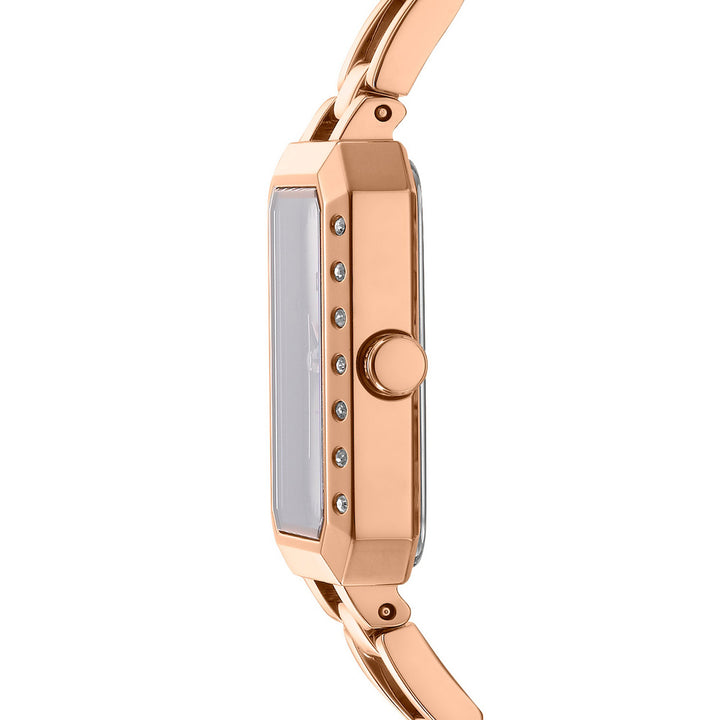 Uptown Glitz Quartz Rose Gold Rectangular Dial Women's Watch - DK1L010M0035