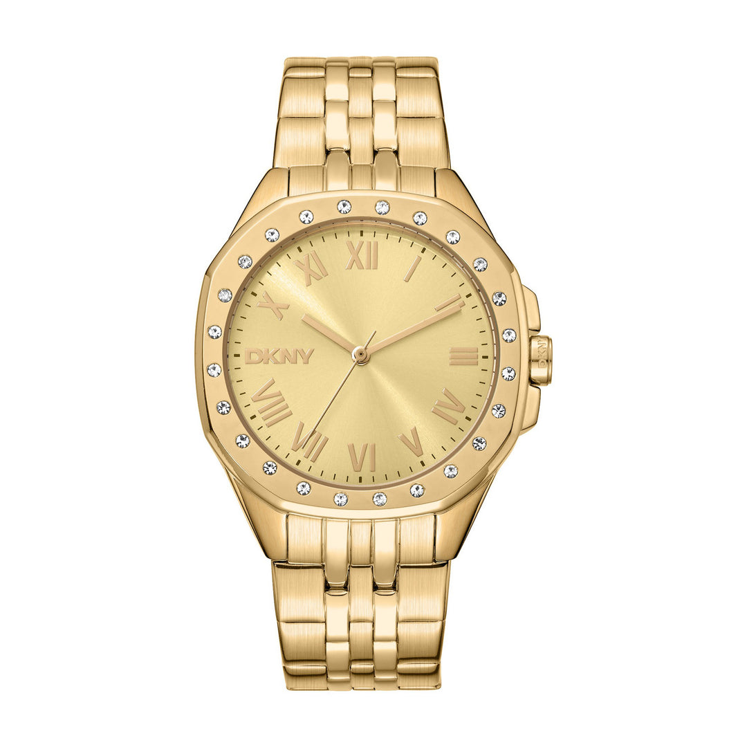 Brooklyn Maxi Quartz Gold Round Dial Women's Watch - DK1L011M0045