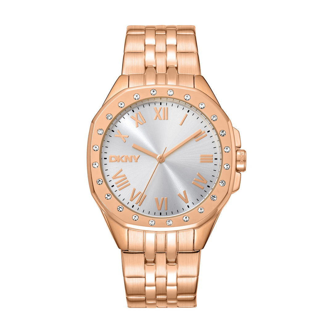 Brooklyn Maxi Quartz Silver Round Dial Women's Watch - DK1L011M0055