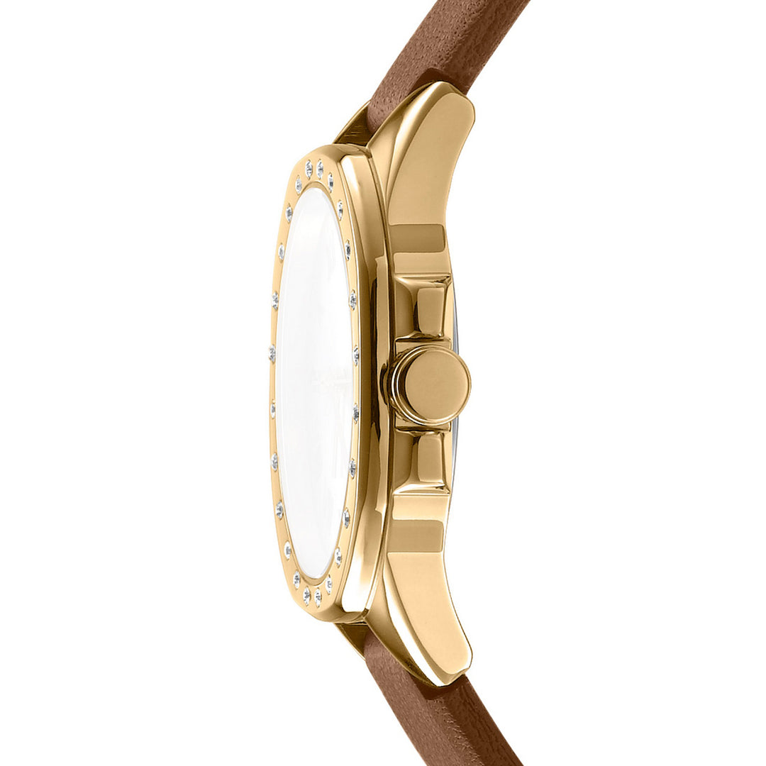 Brooklyn Mini Quartz Silver Round Dial Women's Watch - DK1L013L0025