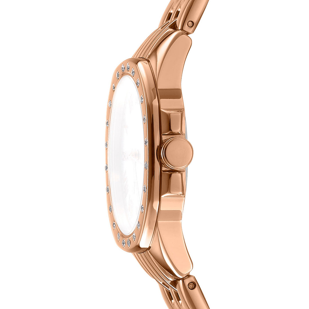 Brooklyn Mini Quartz Silver Round Dial Women's Watch - DK1L013M0075