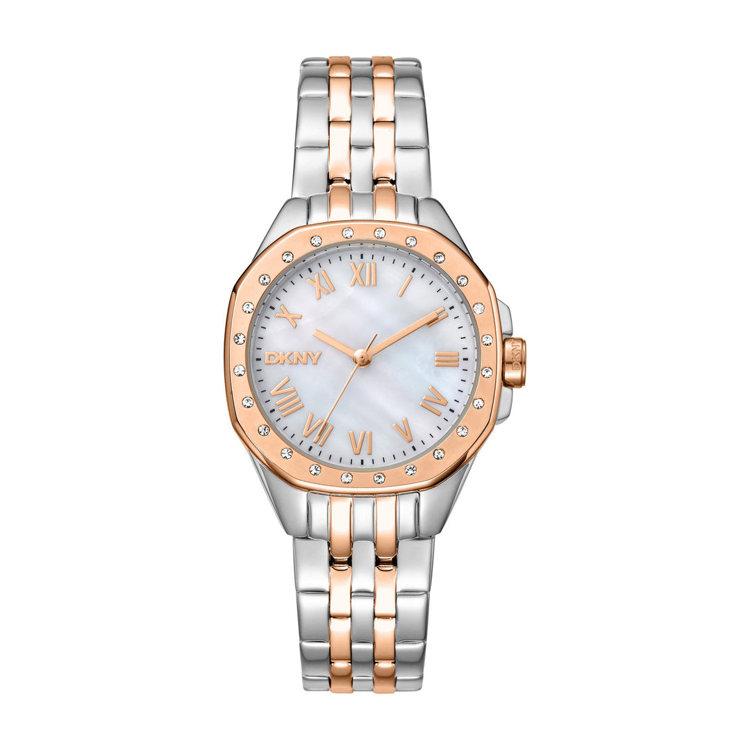 Brooklyn Mini Quartz White Round Dial Women's Watch - DK1L013M0105