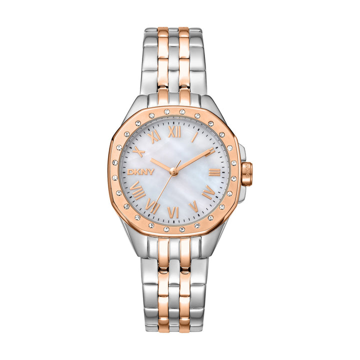 Brooklyn Mini Quartz White Round Dial Women's Watch - DK1L013M0105