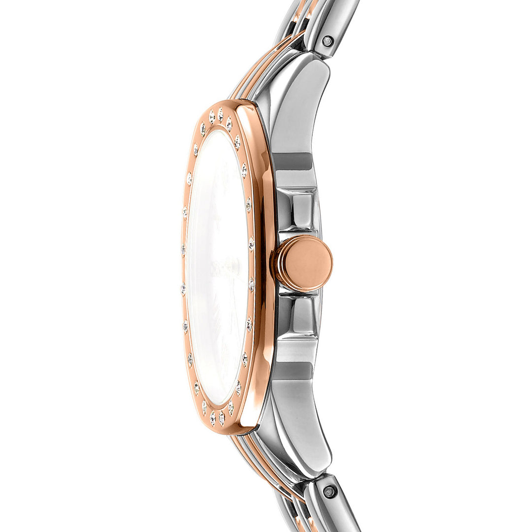 Brooklyn Mini Quartz White Round Dial Women's Watch - DK1L013M0105
