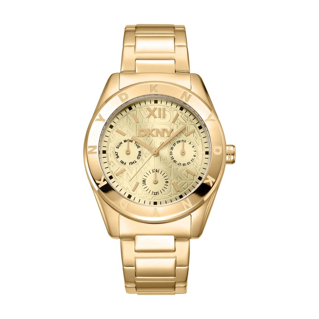 Chambers Multi Sport Multifunction Gold Round Dial Women's Watch - DK1L015M0035