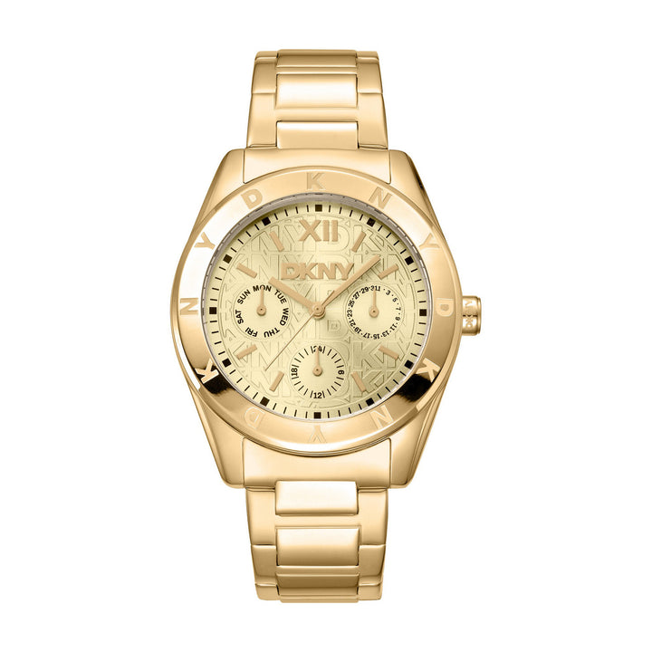 Chambers Multi Sport Multifunction Gold Round Dial Women's Watch - DK1L015M0035