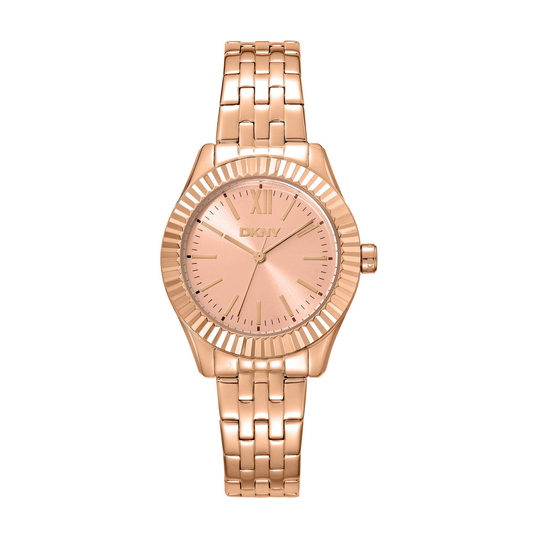 Everyday Quartz Rose Gold Round Dial Women's Watch - DK1L017M1075