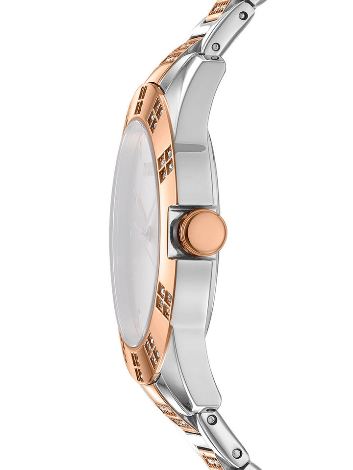 Park Ave Glitz Quartz Silver Round Dial Women's Watch - DK1L019M0075