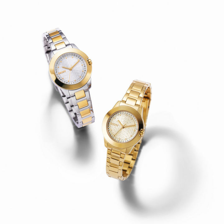 Park Ave Logo Quartz Gold Round Dial Women's Watch - DK1L021M0055
