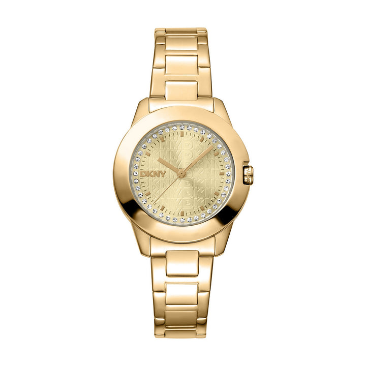 Park Ave Logo Quartz Gold Round Dial Women's Watch - DK1L021M0055