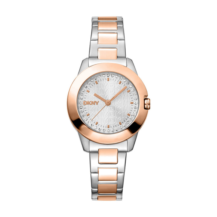 Park Ave Logo Quartz Silver Round Dial Women's Watch - DK1L021M0095
