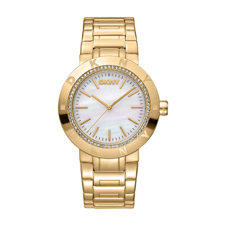Eastside Logo Quartz White Round Dial Women's Watch - DK1L023M0035