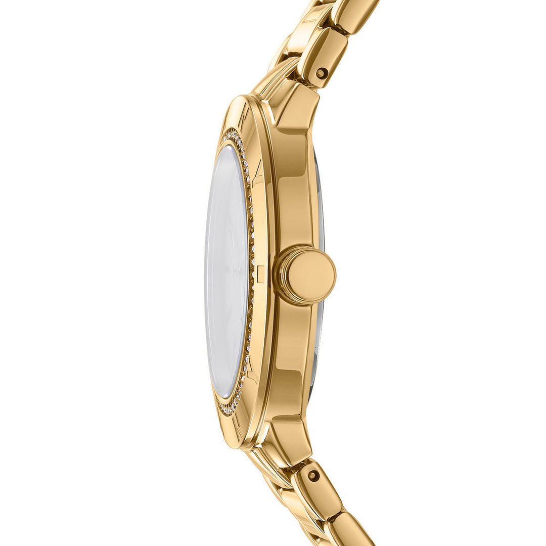 Eastside Logo Quartz White Round Dial Women's Watch - DK1L023M0035