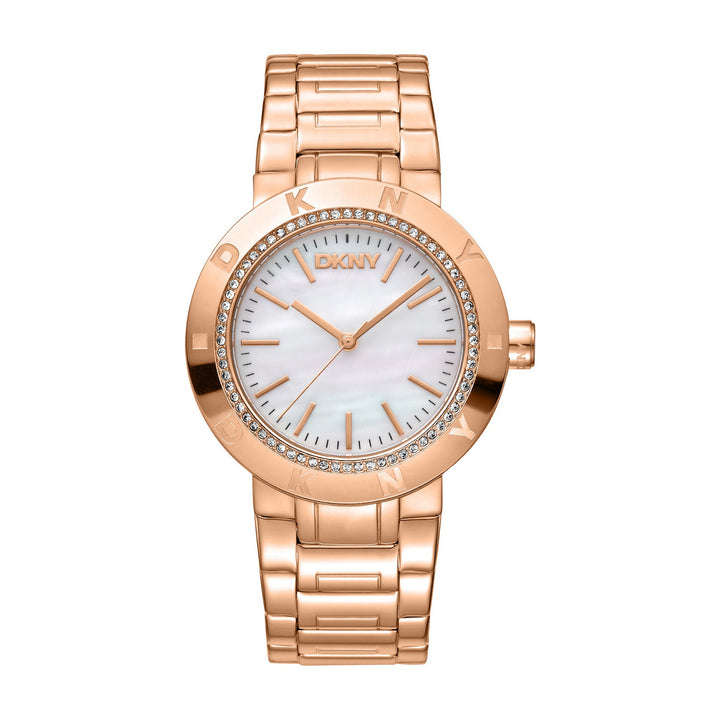 Eastside Logo Quartz White Round Dial Women's Watch - DK1L023M0045