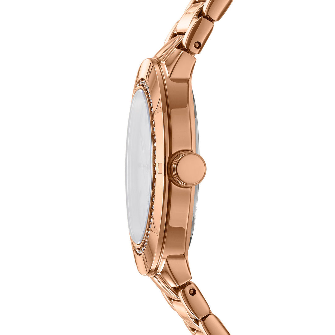 Eastside Logo Quartz White Round Dial Women's Watch - DK1L023M0045