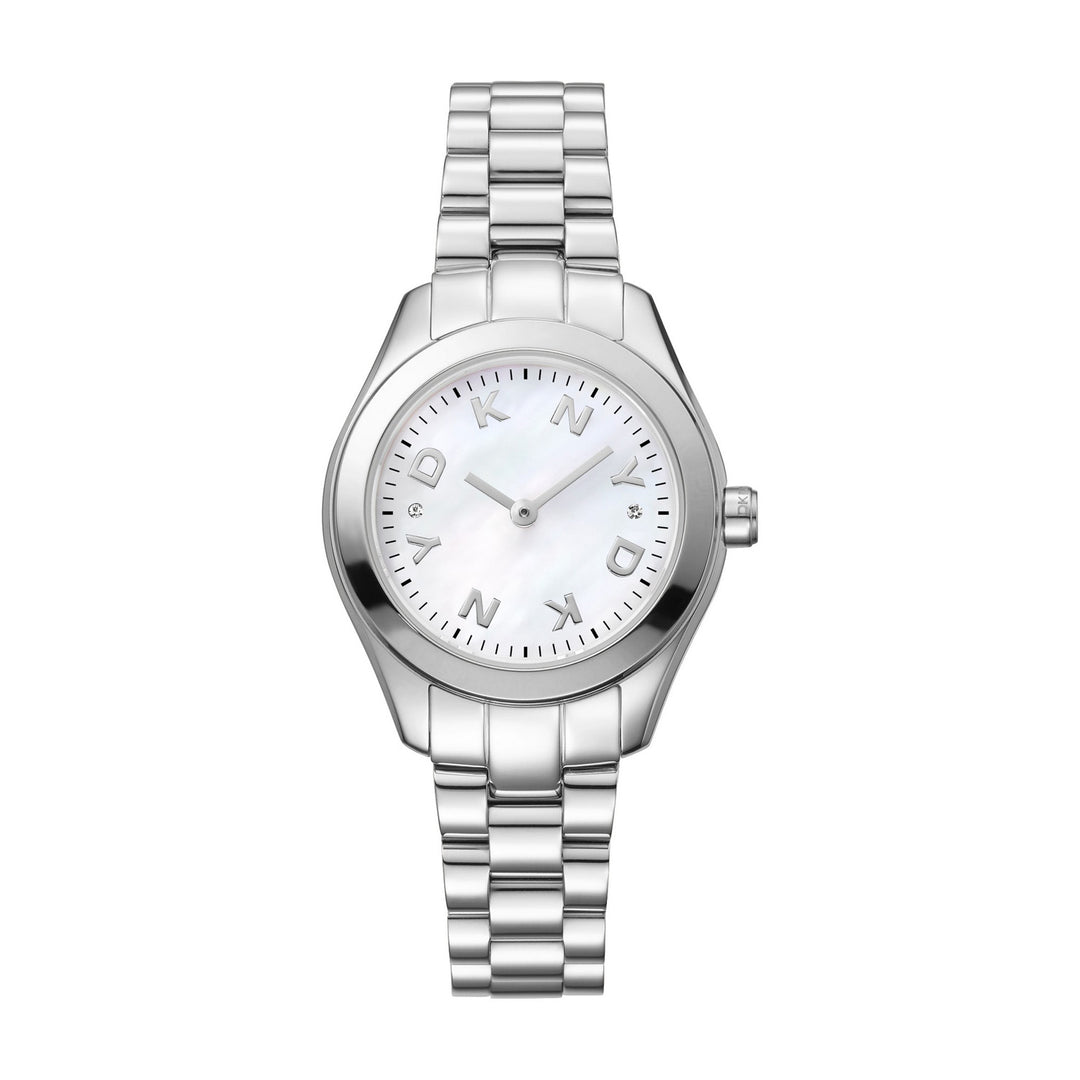 Astoria Logo Quartz White Round Dial Women's Watch - DK1L033M0045