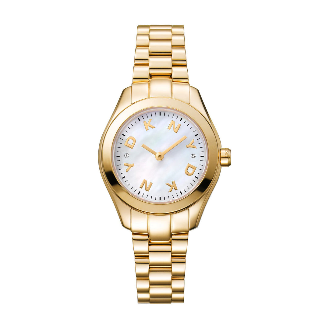 Astoria Logo Quartz White Round Dial Women's Watch - DK1L033M0065