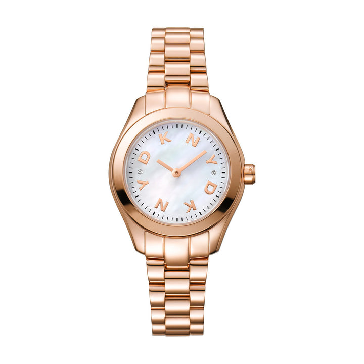 Astoria Logo Quartz White Round Dial Women's Watch - DK1L033M0075