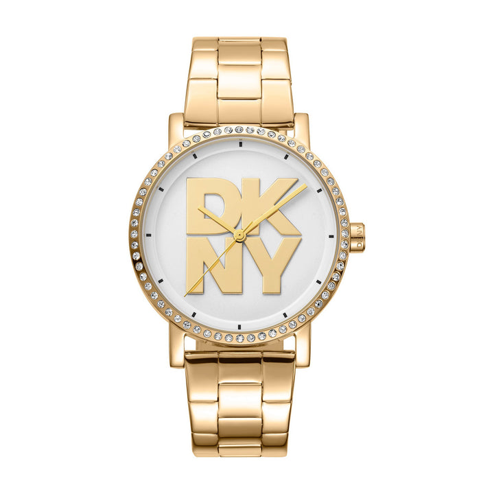 Soho Logo Quartz Silver Round Dial Women's Watch - DK1L035M0055