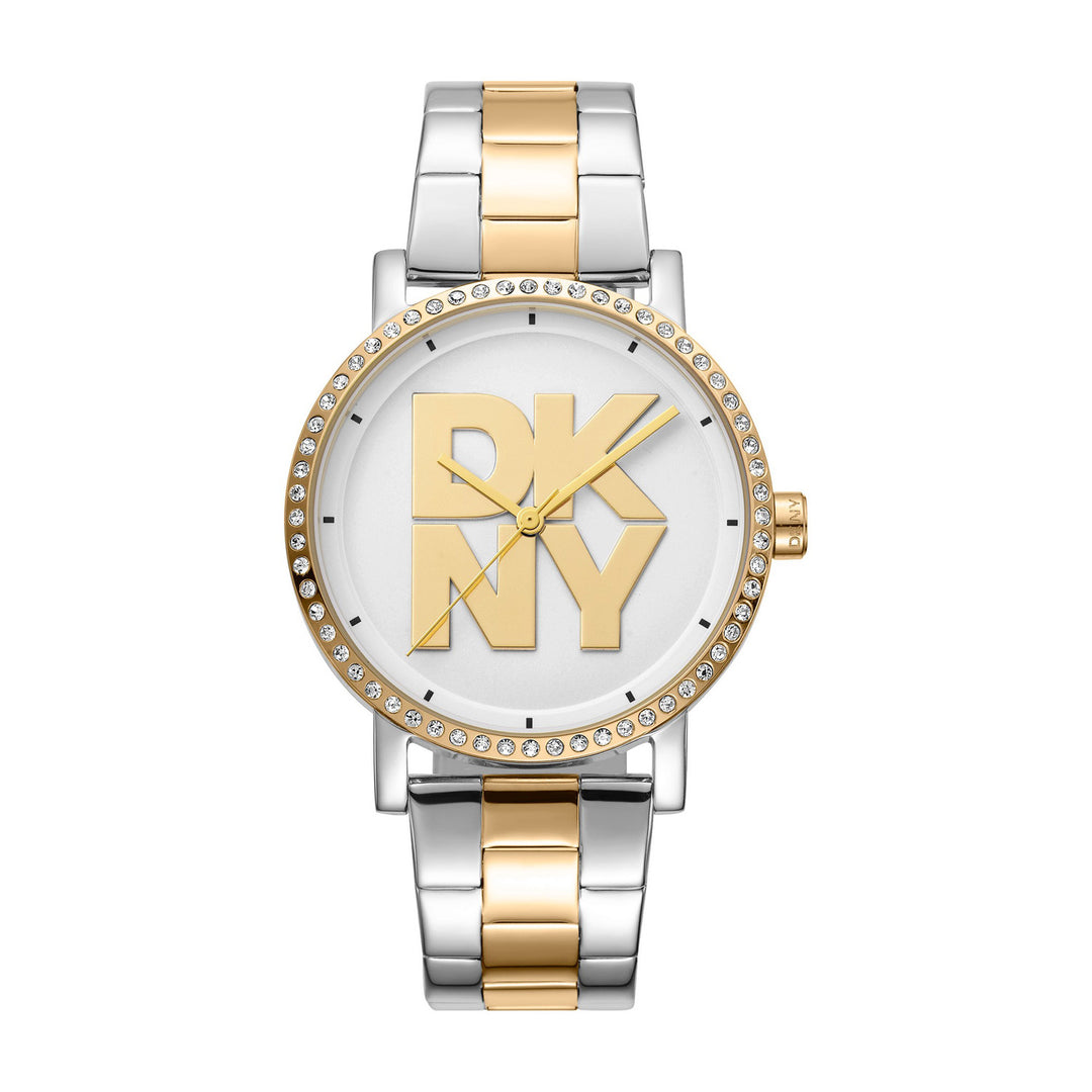 Soho Logo Quartz Silver Round Dial Women's Watch - DK1L035M0075