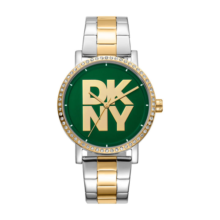 Soho Logo Quartz Green Round Dial Women's Watch - DK1L035M0085
