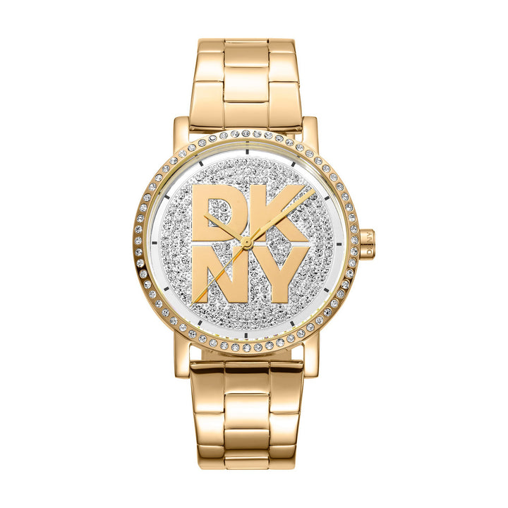 Soho Logo Quartz Silver Round Dial Women's Watch - DK1L035M0215