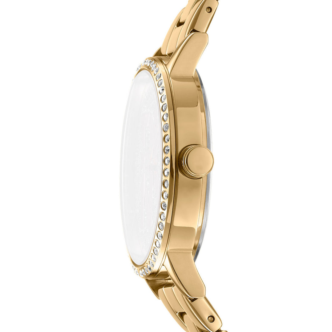 Soho Logo Quartz Silver Round Dial Women's Watch - DK1L035M0215