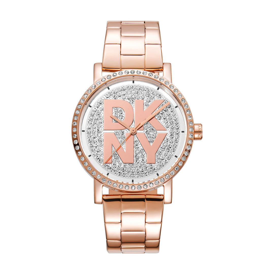 Soho Logo Quartz Silver Round Dial Women's Watch - DK1L035M0225
