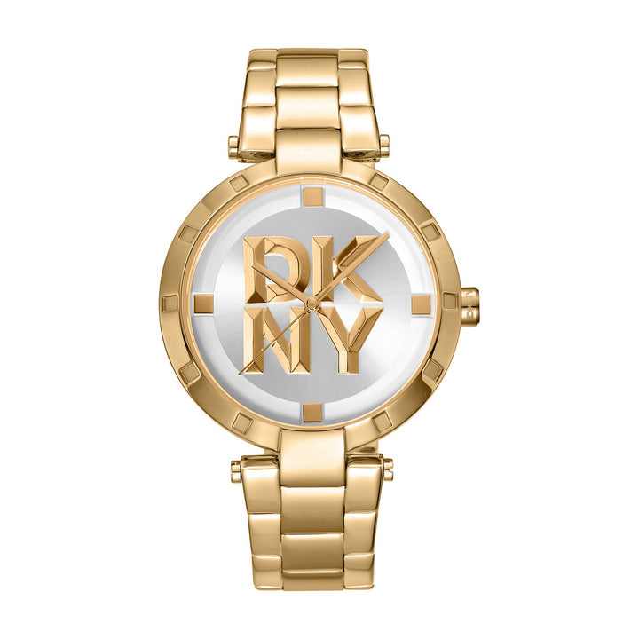 Essential Logo Quartz Silver Round Dial Women's Watch - DK1L041M0065