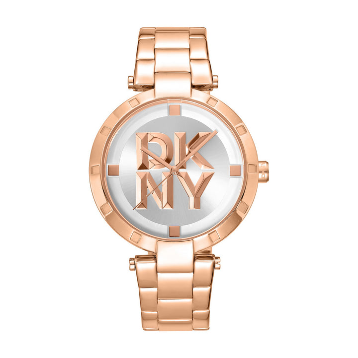 Essential Logo Quartz Silver Round Dial Women's Watch - DK1L041M0075