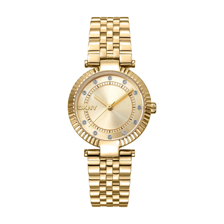 Essential Glitz Quartz Gold Round Dial Women's Watch - DK1L042M0055