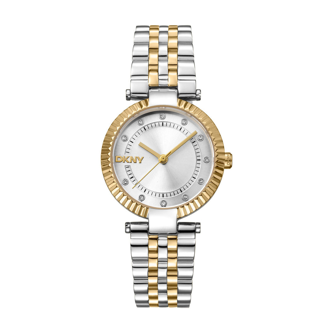 Essential Glitz Quartz Silver Round Dial Women's Watch - DK1L042M0065