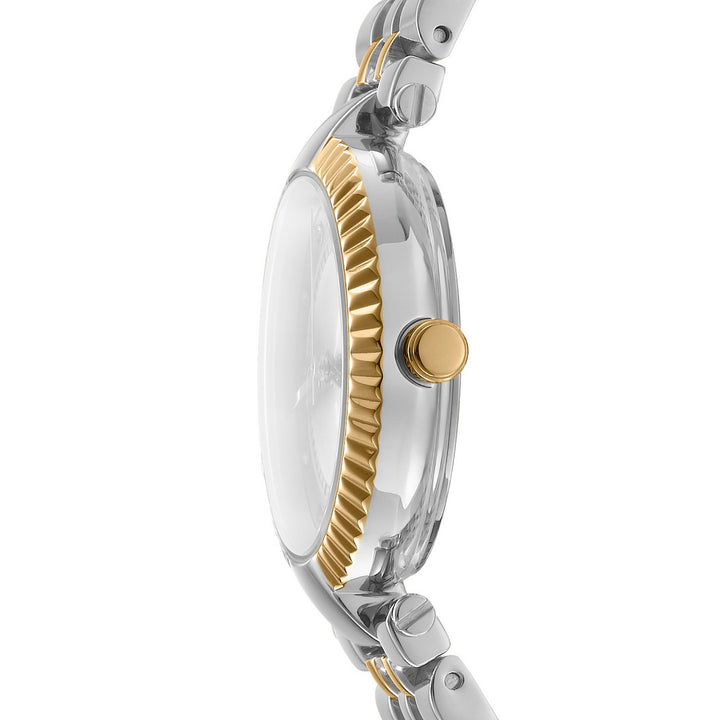 Essential Glitz Quartz Silver Round Dial Women's Watch - DK1L042M0065