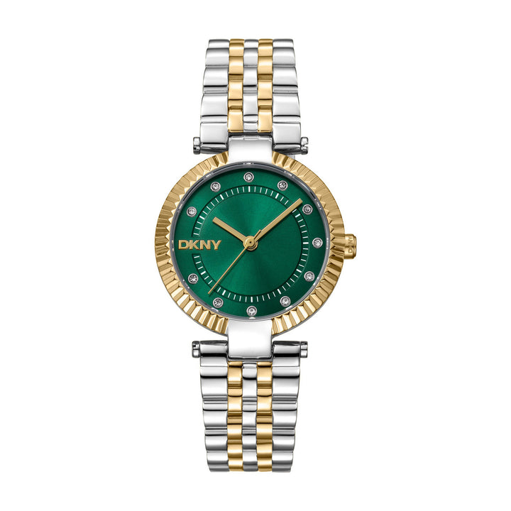 Essential Glitz Quartz Green Round Dial Women's Watch - DK1L042M0075
