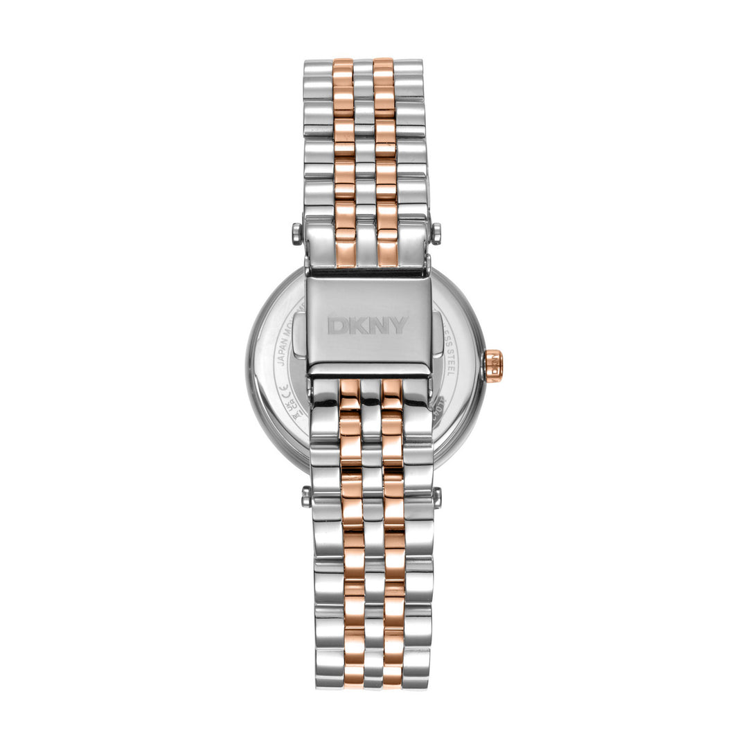 Essential Glitz Quartz Silver Round Dial Women's Watch - DK1L042M0085