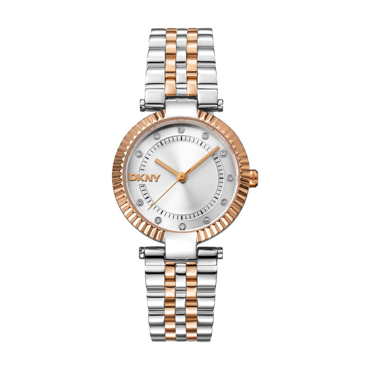 Essential Glitz Quartz Silver Round Dial Women's Watch - DK1L042M0085