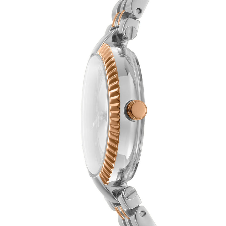 Essential Glitz Quartz Silver Round Dial Women's Watch - DK1L042M0085