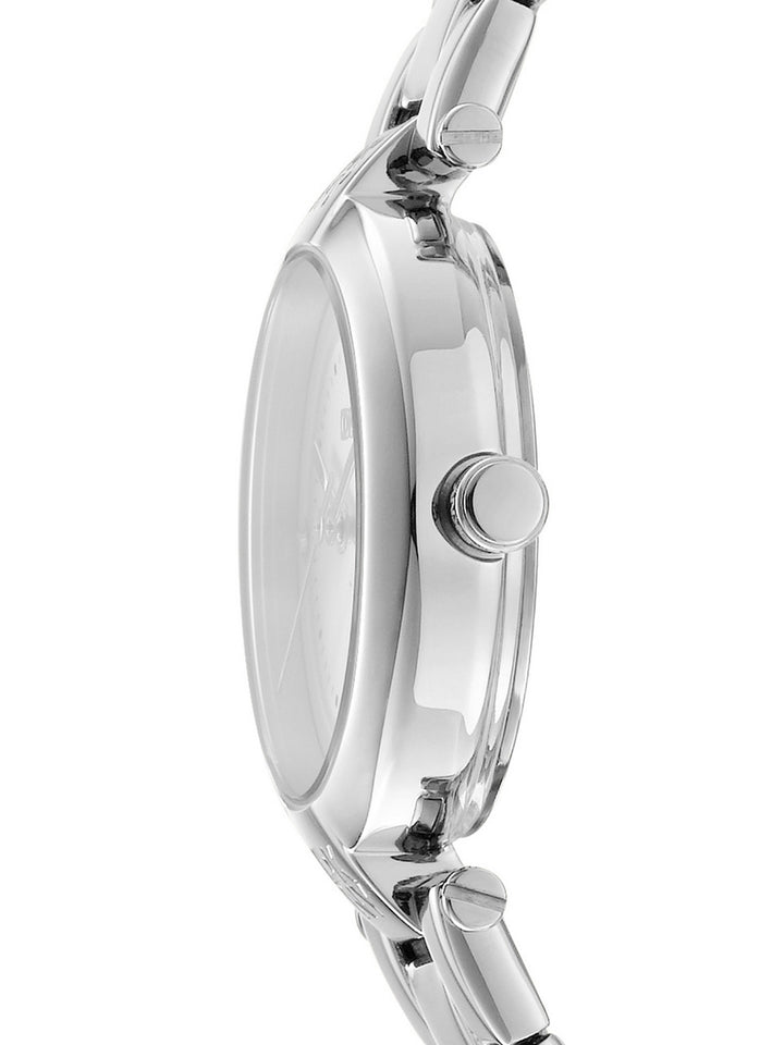Essential Mini Quartz Silver Round Dial Women's Watch - DK1L043M0045
