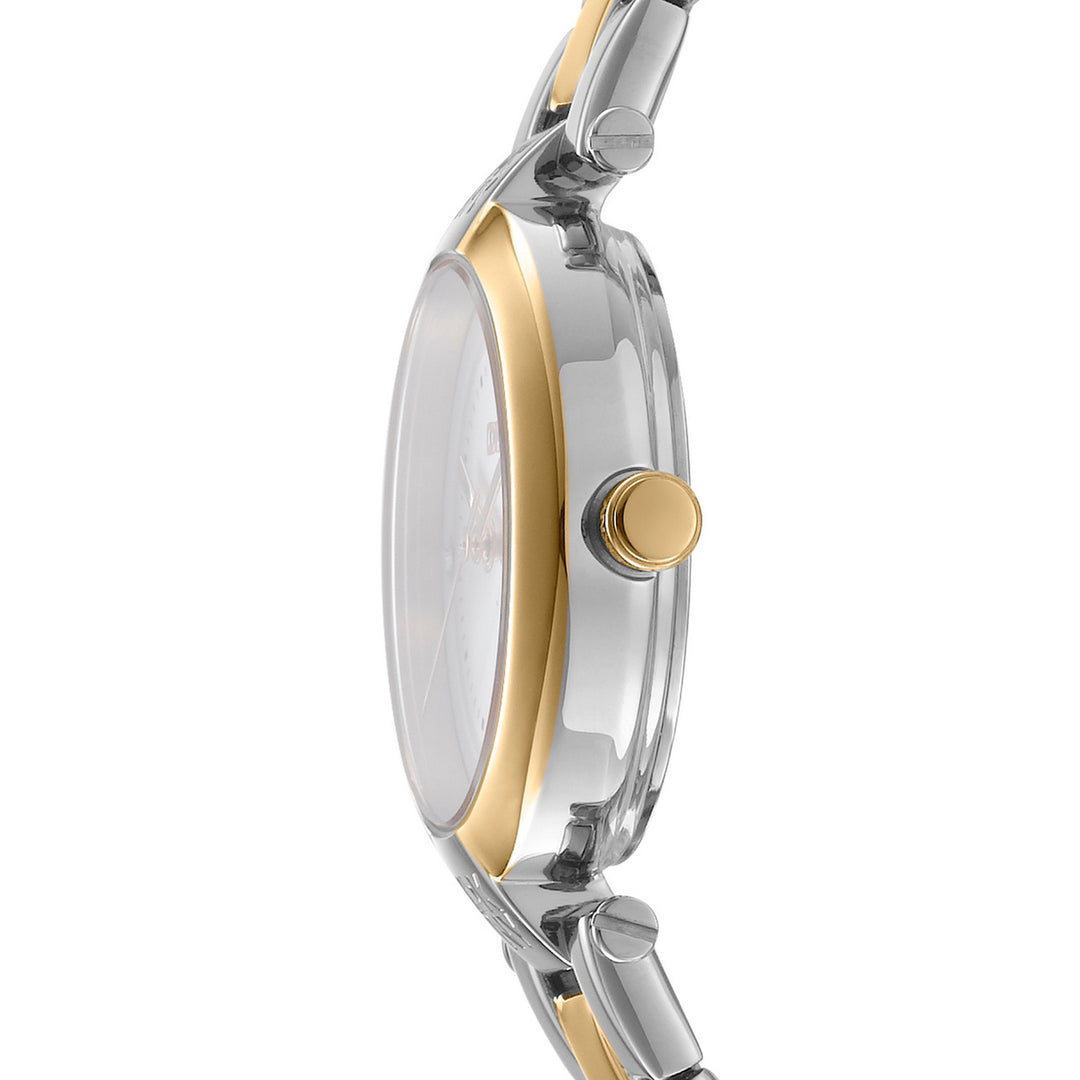Essential Mini Quartz White Round Dial Women's Watch - DK1L043M0075