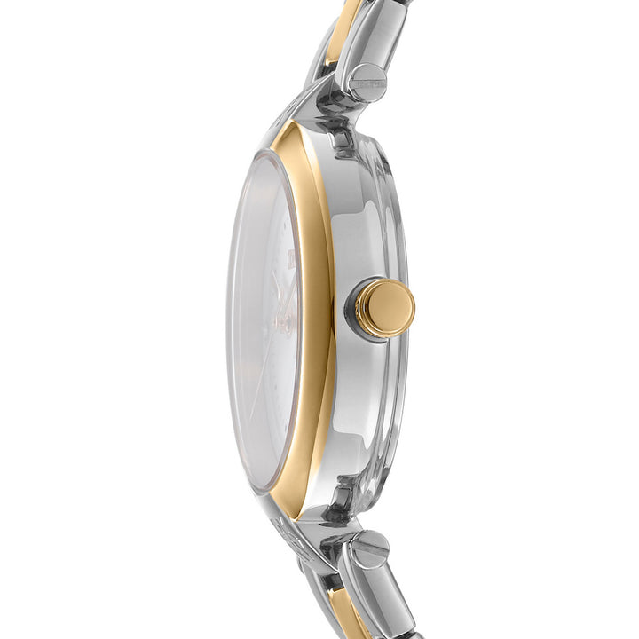 Essential Mini Quartz White Round Dial Women's Watch - DK1L043M0075